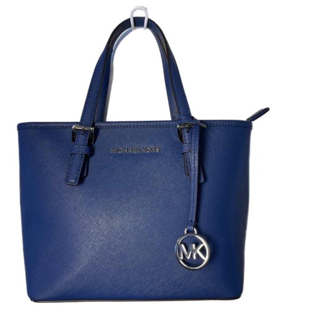 Michael Kors Blue Saffiano LeatherJet Set Travel Tote XS